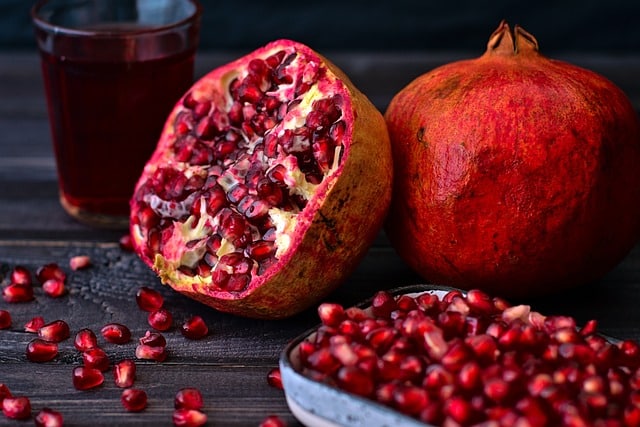 ripe pomegranate with seeds